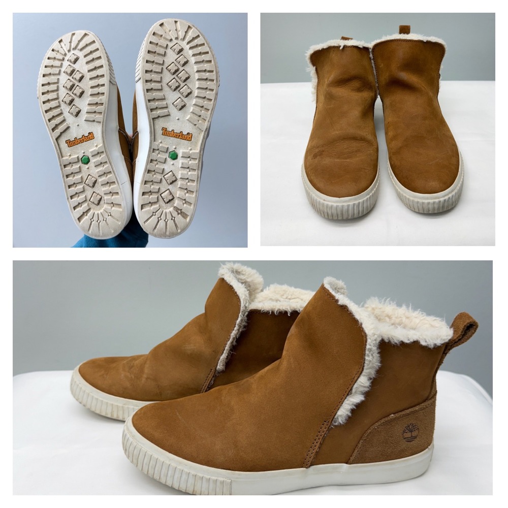 Timberland Skyla Bay Women's 7‎  Leather Faux Fur Lined Booties A2KWN A83118